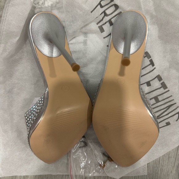 PLT Pretty Little Thing Diamond High Heel Mules - Picture 6 of 6